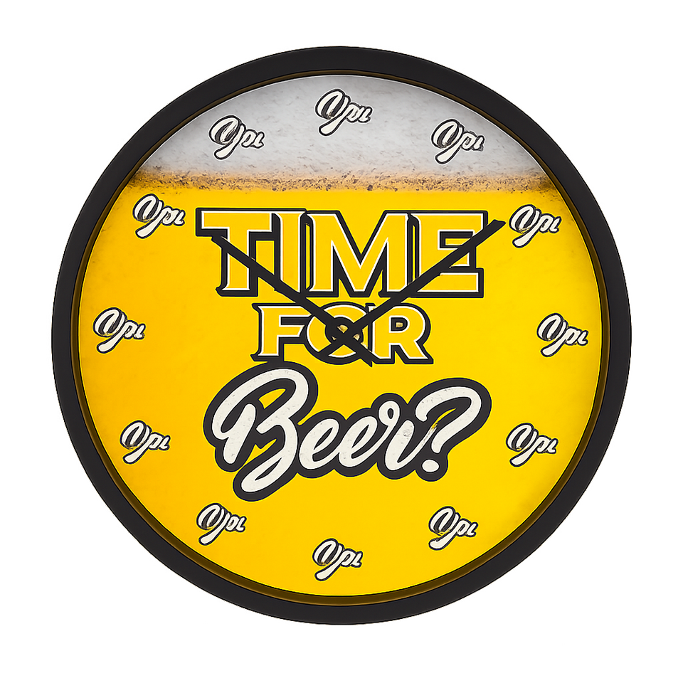 Wandklok met de tekst Time for Beer